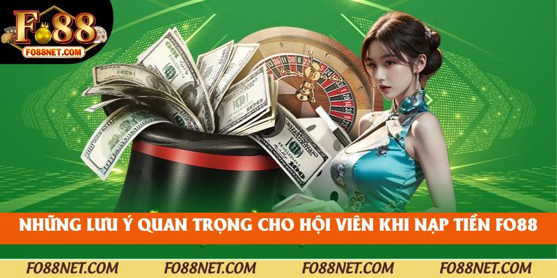 Những lưu ý quan trọng cho hội viên khi nạp tiền fo88